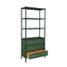 Worlds Away - Three Drawer Etagere With Bamboo Detail In Green Dyed Grasscloth And Dark Green Matte Lacquer - FLYNN GR - GreatFurnitureDeal