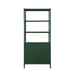 Worlds Away - Three Drawer Etagere With Bamboo Detail In Green Dyed Grasscloth And Dark Green Matte Lacquer - FLYNN GR - GreatFurnitureDeal