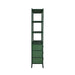 Worlds Away - Three Drawer Etagere With Bamboo Detail In Green Dyed Grasscloth And Dark Green Matte Lacquer - FLYNN GR - GreatFurnitureDeal