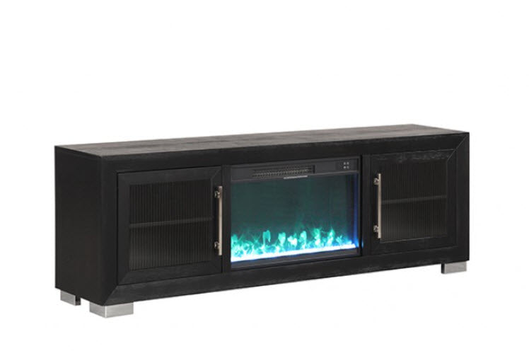 Furniture of America - Ashbourne 72" TV Stand w/ Electric Fire Place in Black - FM-AC415BK-TV-72 - GreatFurnitureDeal