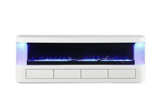 Furniture of America - Luken 71" TV Stand w/ Electric Fire Place in White - FM-AC8010WH-TV - GreatFurnitureDeal