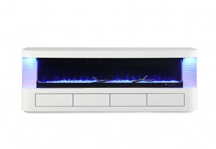 Furniture of America - Luken 71" TV Stand w/ Electric Fire Place in White - FM-AC8010WH-TV - GreatFurnitureDeal