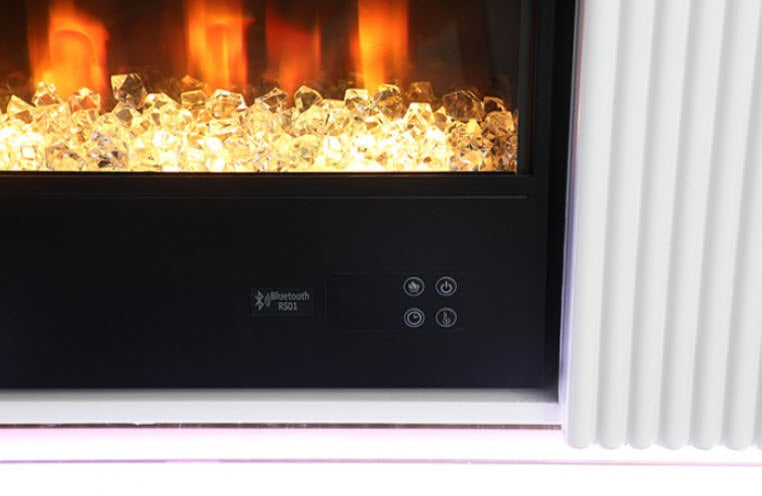 Furniture of America - Medea 71" TV Stand w/ Electric Fire Place in White - FM-AC8011WH-TV - GreatFurnitureDeal