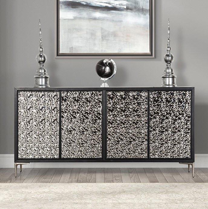 Furniture of America - Beckham Sideboard in Weathered Black/Silver - FM-AC9000SV - GreatFurnitureDeal