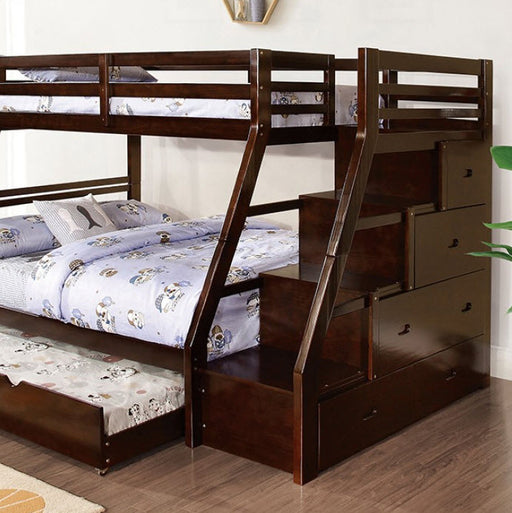 Furniture of America - Ellington Twin/Full Bunk Bed in Espresso - FM-BK611ES-BED - GreatFurnitureDeal