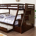 Furniture of America - Ellington Twin/Full Bunk Bed in Espresso - FM-BK611ES-BED - GreatFurnitureDeal