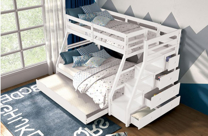 Furniture of America - Ellington Twin/Full Bunk Bed in White - FM-BK611WH-BED - GreatFurnitureDeal