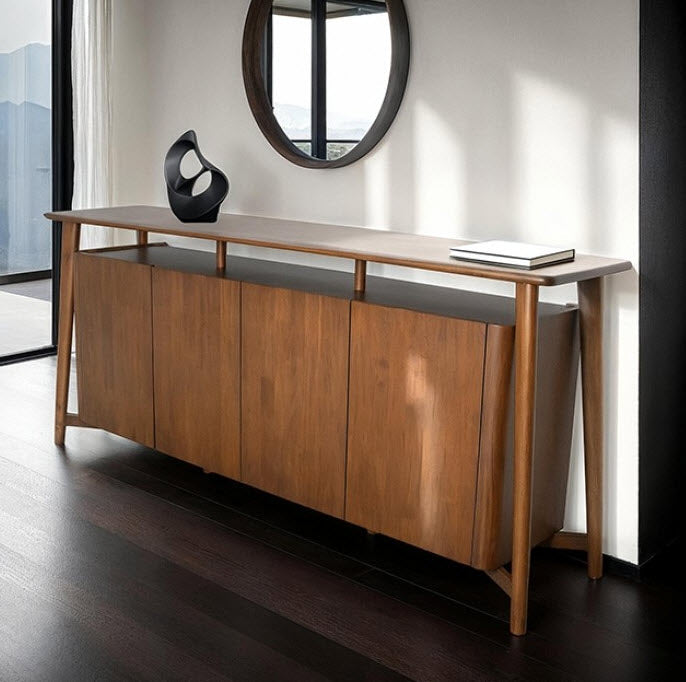 Furniture of America - Hadsten 4-Door Sideboard in Rich Walnut - FM30004WN-SV-PK - GreatFurnitureDeal