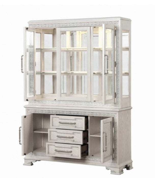 Furniture of America - Stella Mia Hutch & Buffet in Ivory - FM31000WH-HB-SET - GreatFurnitureDeal