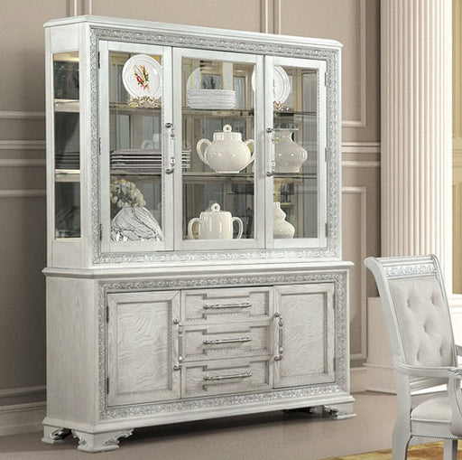 Furniture of America - Stella Mia Hutch & Buffet in Ivory - FM31000WH-HB-SET - GreatFurnitureDeal
