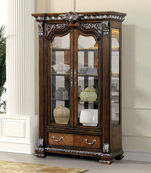 Furniture of America - Promenade Curio Cabinet in Dark Brown - FM31002DB-CR - GreatFurnitureDeal