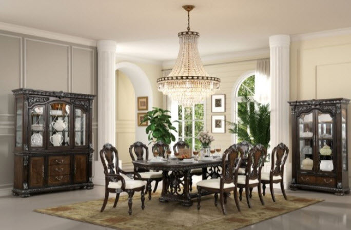 Furniture of America - Promenade Hutch & Buffet in Dark Brown - FM31002DB-HB-SET - GreatFurnitureDeal