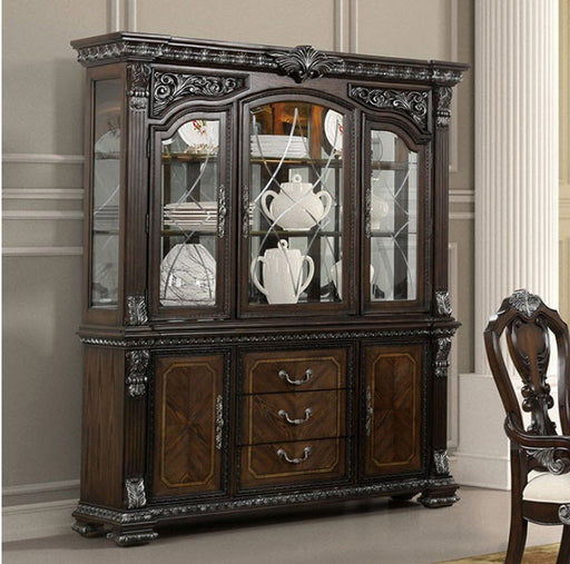 Furniture of America - Promenade Hutch & Buffet in Dark Brown - FM31002DB-HB-SET - GreatFurnitureDeal