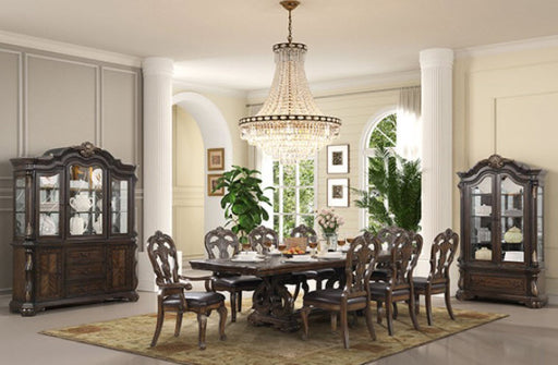 Furniture of America - Leovanni 11 Piece Dining Room Set in Dark Brown - FM31003DB-T-TABLE-11SET - GreatFurnitureDeal