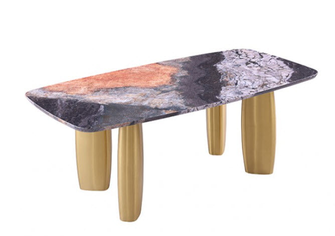 Furniture of America - Northolt 7 Piece Dining Table Set in Black/Gray/Matte Gold - FM37004GY-T-TABLE-7SET - GreatFurnitureDeal