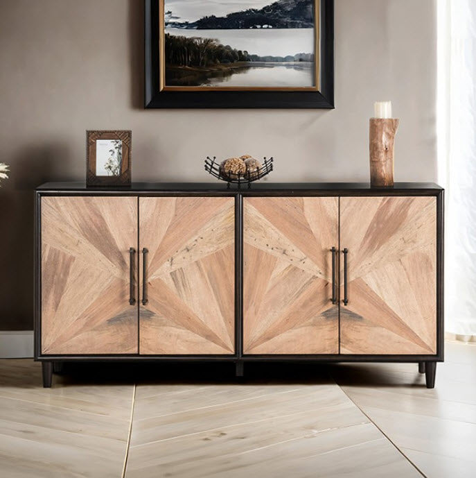 Furniture of America - Lakeside Sideboard in Black/Natural - FM39003BK-SV - GreatFurnitureDeal
