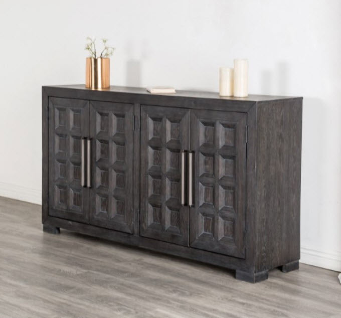 Furniture of America - Hatton Cross 4 Door Cabinet in Weathered Black - FM39011BK-SV - GreatFurnitureDeal