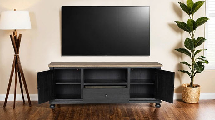 Furniture of America - Neue Mills TV Console in Weathered Black/Brown - FM40009BK-TV - GreatFurnitureDeal