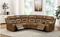 Furniture of America - Ezekius Manual Sectional in Brown - FM6011BR-M-SECT - GreatFurnitureDeal