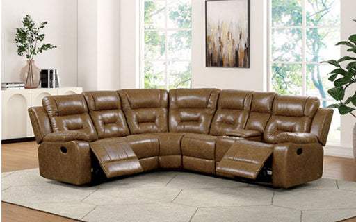 Furniture of America - Ezekius Manual Sectional in Brown - FM6011BR-M-SECT - GreatFurnitureDeal
