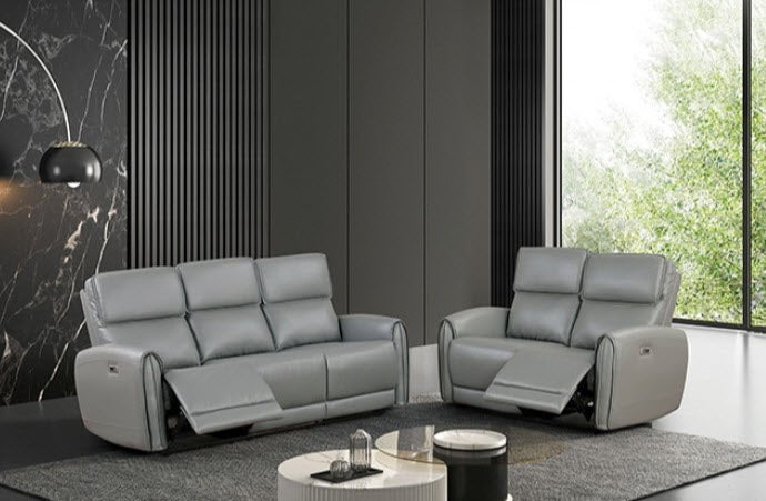 Furniture of America - Schlieren 2 Piece Power Sofa Set in Gray - FM6012GY-SF-LV-PM - GreatFurnitureDeal