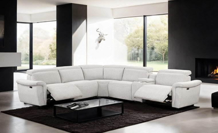 Furniture of America - Hieronimus Power Sectional in Light Gray - FM6014LG-SECT-PM - GreatFurnitureDeal