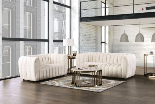 Furniture of America - Aversa 2 Piece Sofa Set in Off-White - FM61002WH-SF-LV - GreatFurnitureDeal