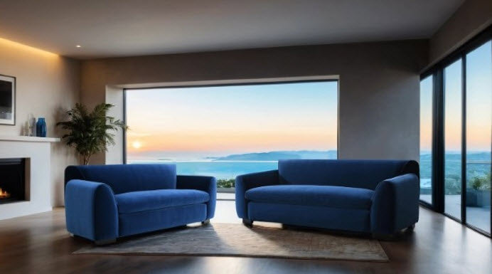 Furniture of America - Severo 2 Piece Sofa Set in Royal Blue - FM61005BL-SF-LV - GreatFurnitureDeal