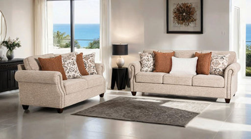 Furniture of America - Buckhurst Loveseat in Taupe - FM61110TP-LV - GreatFurnitureDeal