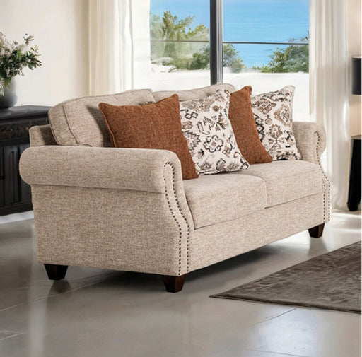 Furniture of America - Buckhurst Loveseat in Taupe - FM61110TP-LV - GreatFurnitureDeal