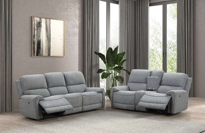 Furniture of America - Morcote 2 Piece Power Sofa Set in Gray - FM62001GY-SF-LV-PM - GreatFurnitureDeal
