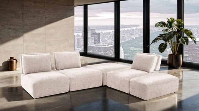 Furniture of America - Stavanger L-Sectional in Light Brown - FM63001LB-F - GreatFurnitureDeal