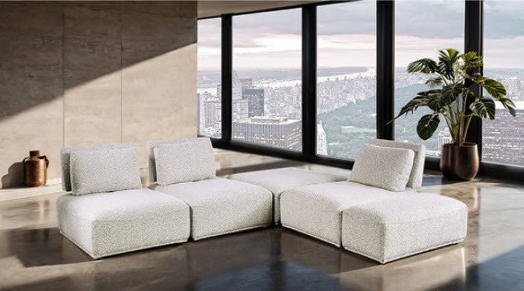 Furniture of America - Stavanger L-Sectional in Light Gray - FM63001LG-F - GreatFurnitureDeal