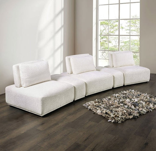 Furniture of America - Stavanger Curved 3-Seater Sofa in White - FM63001WH-G - GreatFurnitureDeal