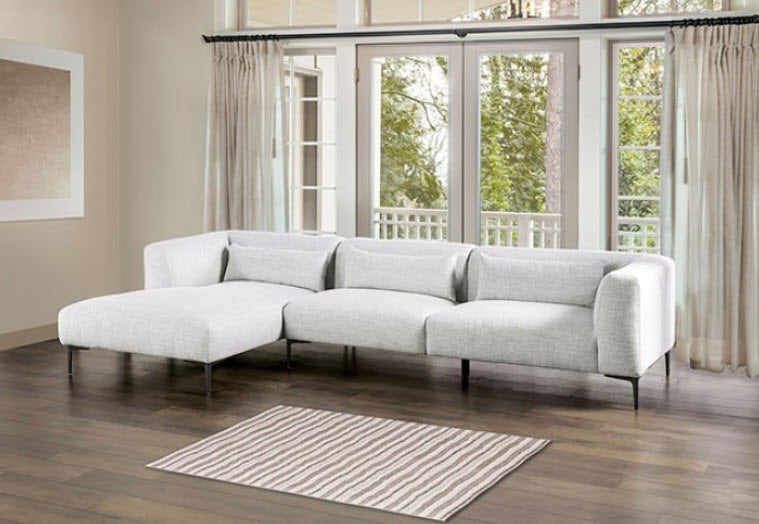 Furniture of America - Paderborn Sectional, Left Chaise in Light Gray - FM63002LG-SECT-L - GreatFurnitureDeal