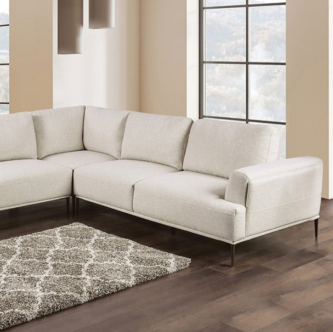 Furniture of America - Gladbach Large L-Sectional in Beige - FM63007BG-SECT-LL - GreatFurnitureDeal