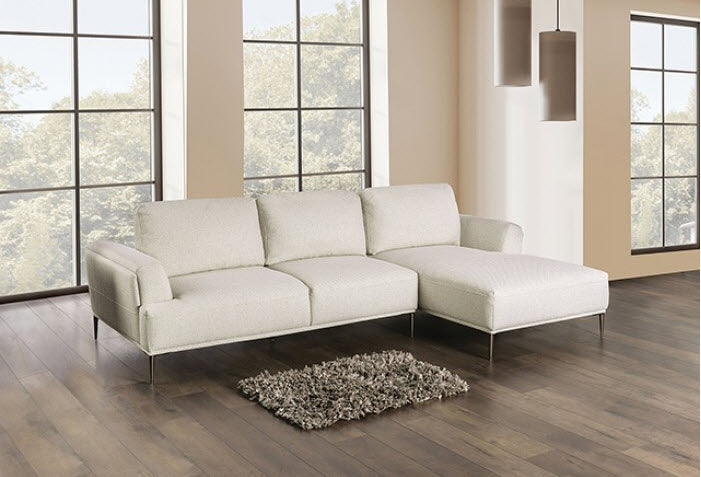 Furniture of America - Gladbach Sectional, Right Chaise in Beige - FM63007BG-SECT-R - GreatFurnitureDeal