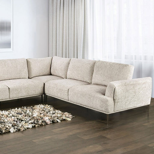 Furniture of America - Gladbach Large L-Sectional in Light Brown - FM63007LB-SECT-LL - GreatFurnitureDeal