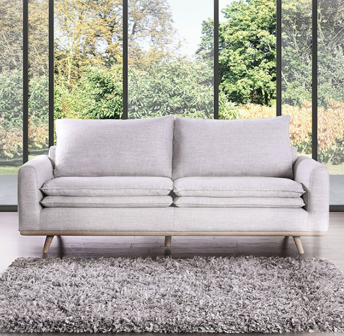 Furniture of America - Monthey Sofa in Oak/Light Gray - FM63008OA-LG-SF - GreatFurnitureDeal