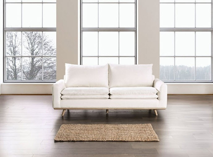 Furniture of America - Monthey Sofa in Oak/Linen White - FM63008OA-SF - GreatFurnitureDeal