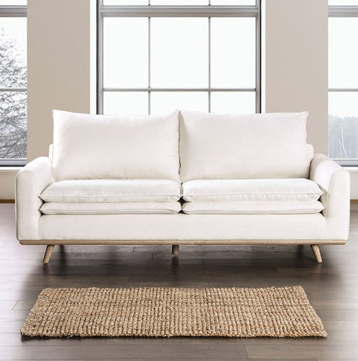 Furniture of America - Monthey Sofa in Oak/Linen White - FM63008OA-SF - GreatFurnitureDeal