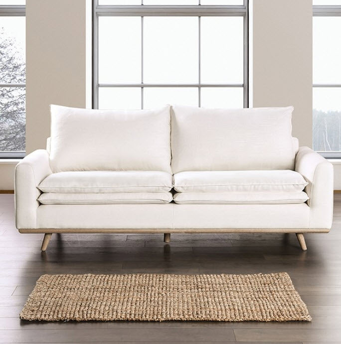 Furniture of America - Monthey Sofa in Oak/Linen White - FM63008OA-SF - GreatFurnitureDeal