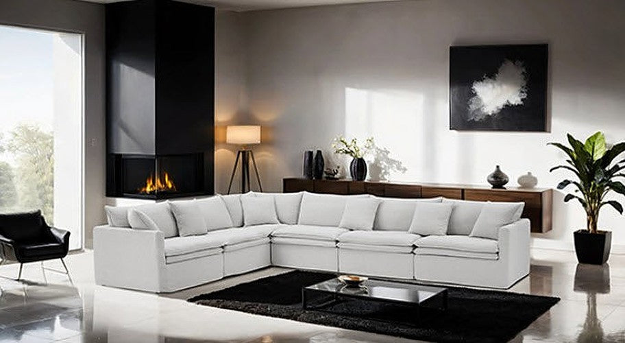 Furniture of America - Crayford L-Sectional in Light Gray - FM63010LG-SECT - GreatFurnitureDeal