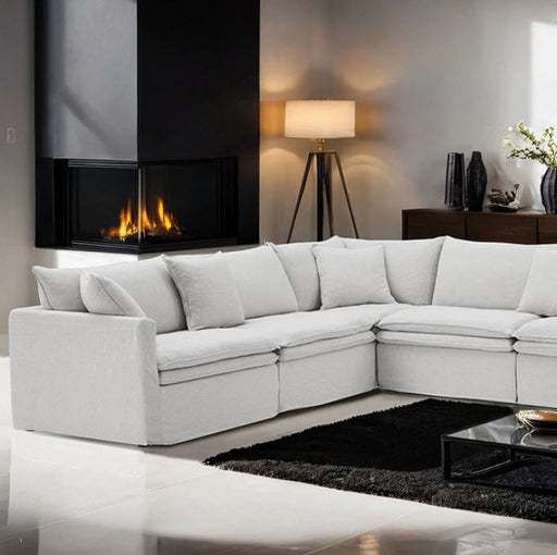 Furniture of America - Crayford L-Sectional in Light Gray - FM63010LG-SECT - GreatFurnitureDeal