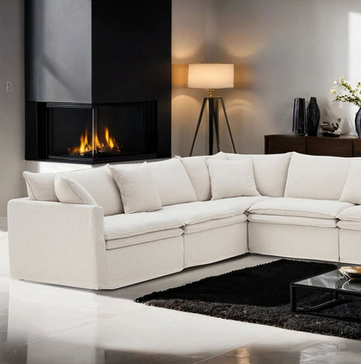 Furniture of America - Crayford L-Sectional in Taupe - FM63010TP-SECT - GreatFurnitureDeal