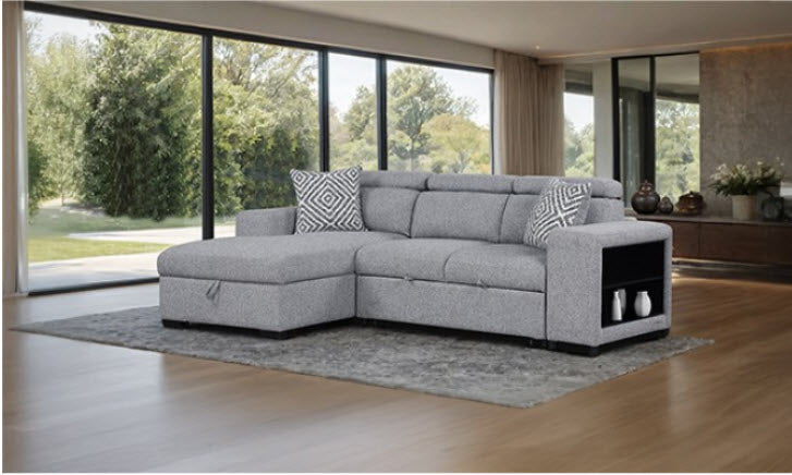 Furniture of America - Chatteris Sectional in Gray - FM64000GY-SECT-L - GreatFurnitureDeal