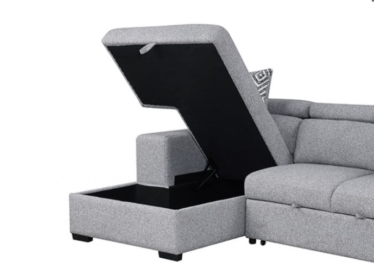 Furniture of America - Chatteris Sectional in Gray - FM64000GY-SECT-L - GreatFurnitureDeal