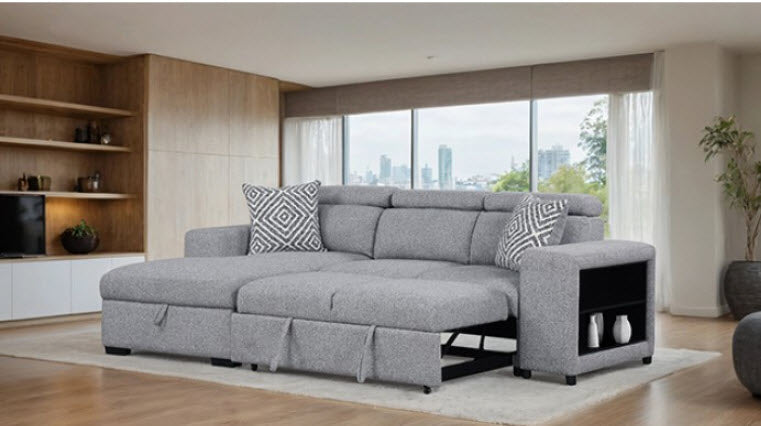 Furniture of America - Chatteris Sectional in Gray - FM64000GY-SECT-L - GreatFurnitureDeal