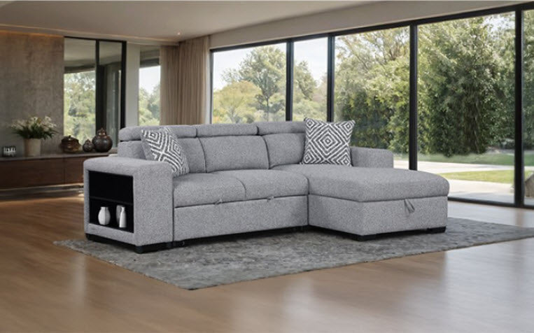 Furniture of America - Chatteris Sectional in Gray - FM64000GY-SECT-R - GreatFurnitureDeal
