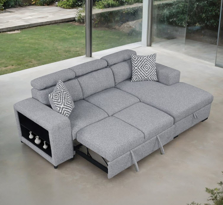 Furniture of America - Chatteris Sectional in Gray - FM64000GY-SECT-R - GreatFurnitureDeal